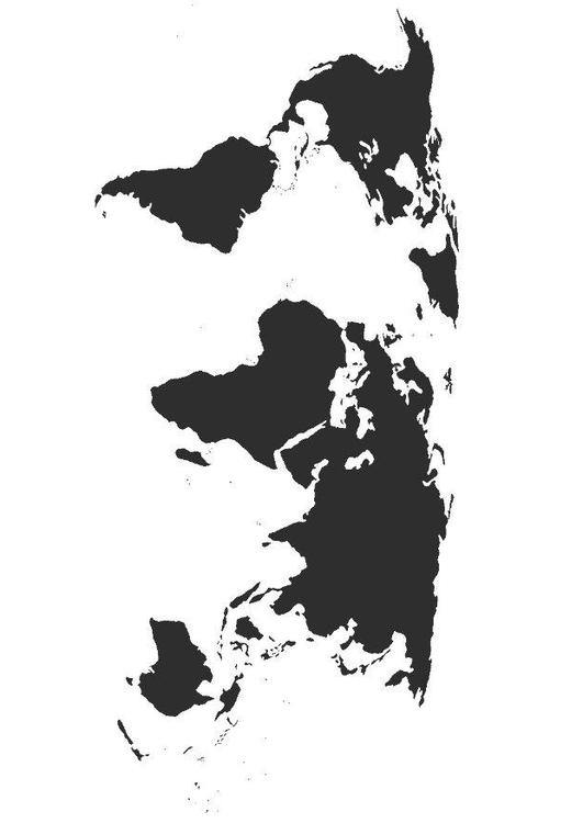 Carte de monde sans les frontières