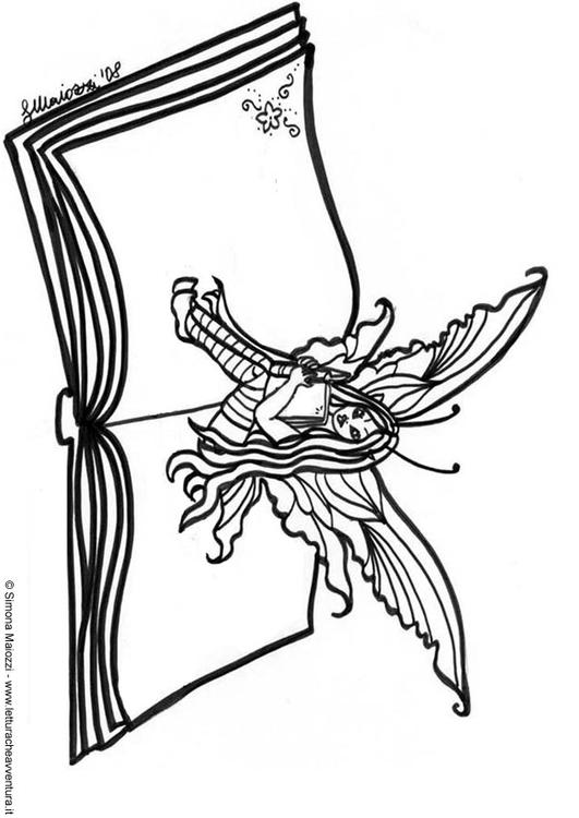 fée sur livre