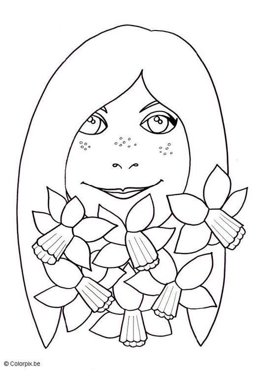 fille avec des narcisses