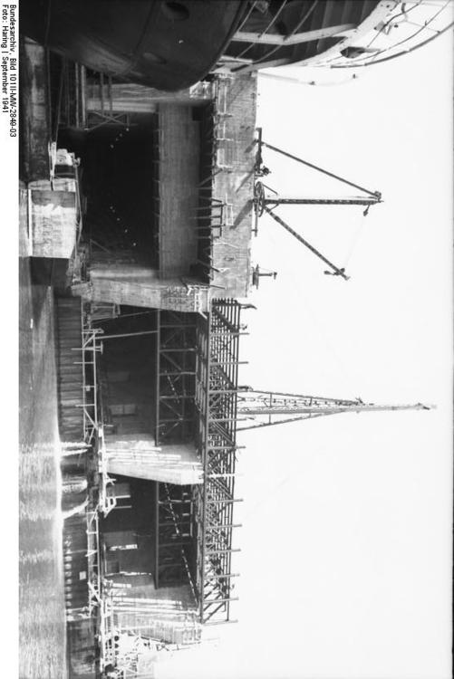 France - Brest - construction d'un bunker pour bateau U