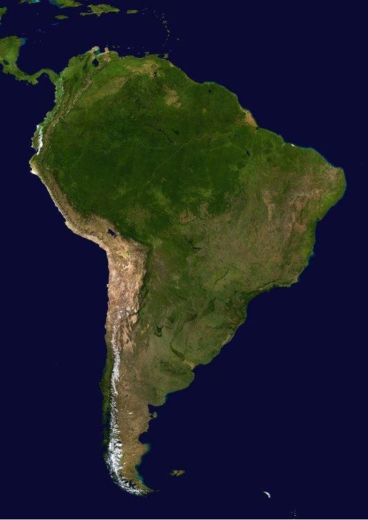 image satelitte de l'AmÃ©rique du sud
