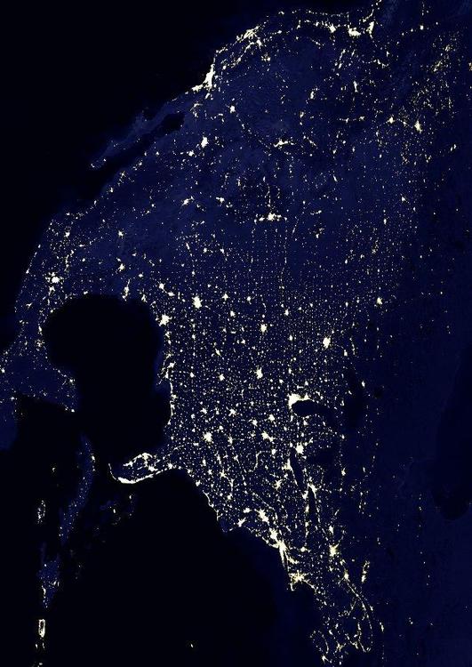 la terre de nuit - zones urbaines d'Amérique du nord