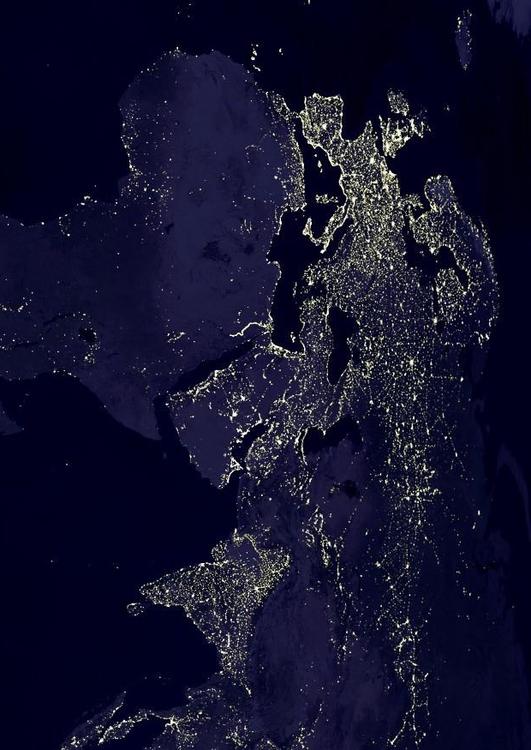 la terre de nuit - zones urbaines