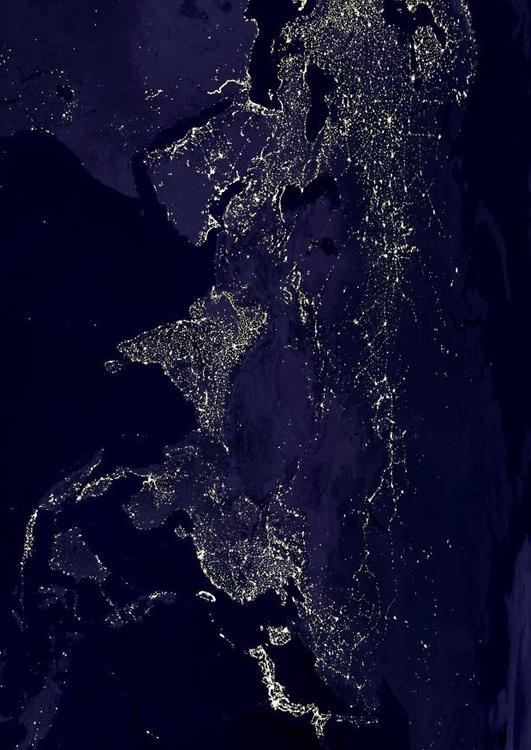 la terre de nuit - zones urbaines