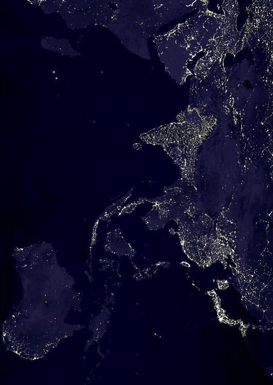 la terre de nuit - zones urbaines