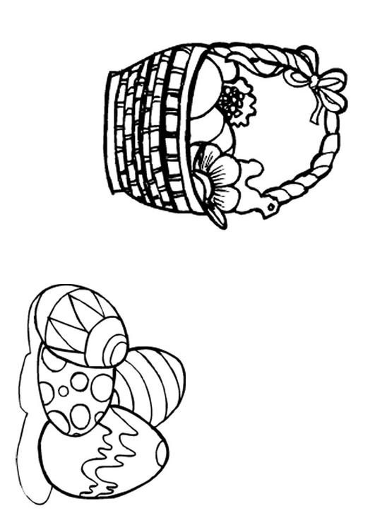 panier d'oeufs de pâques