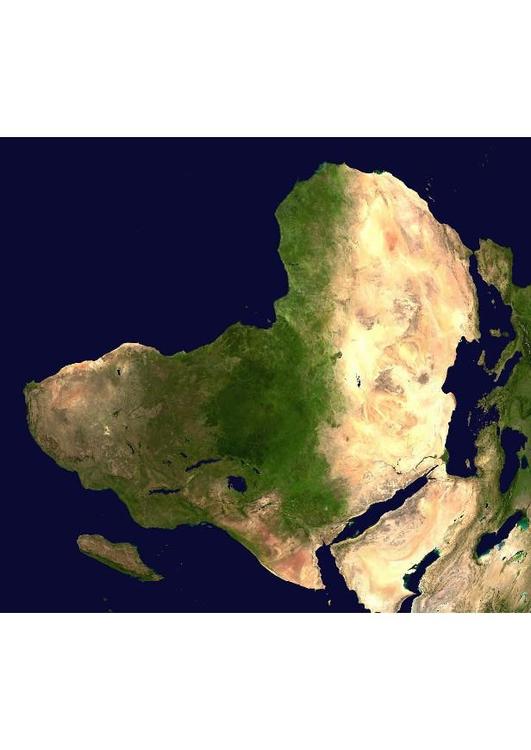 photo satelitte de l'Afrique