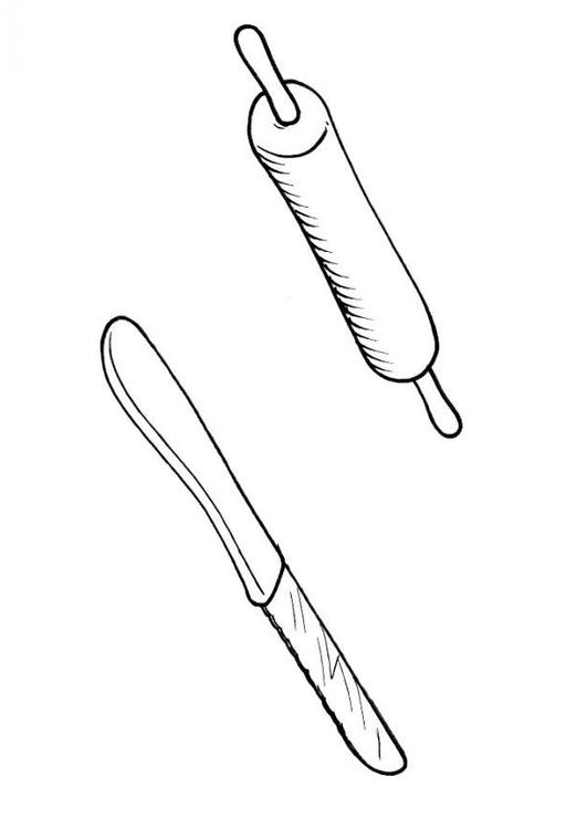 rouleau à patisserie + couteau