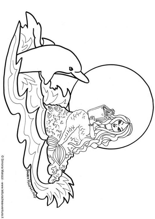 sirène avec dauphin