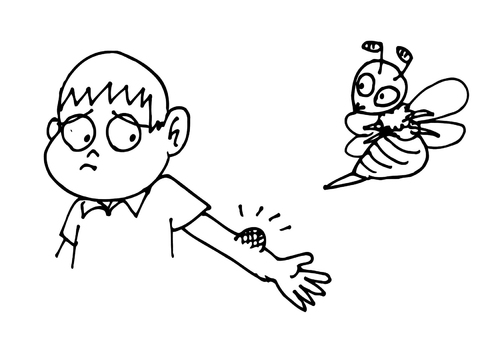 Coloriage piqûre d'abeille