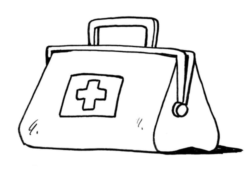 Coloriage serviette de médecin