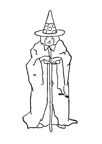 Coloriage sorcière