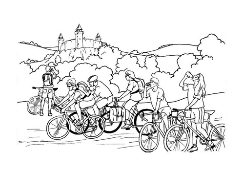Coloriage tour en vélo