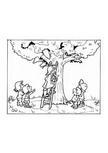 un pompier sort un chat de son arbre
