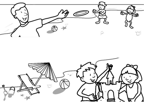 Coloriage vacances à la plage
