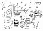 Coloriage crèche de noël