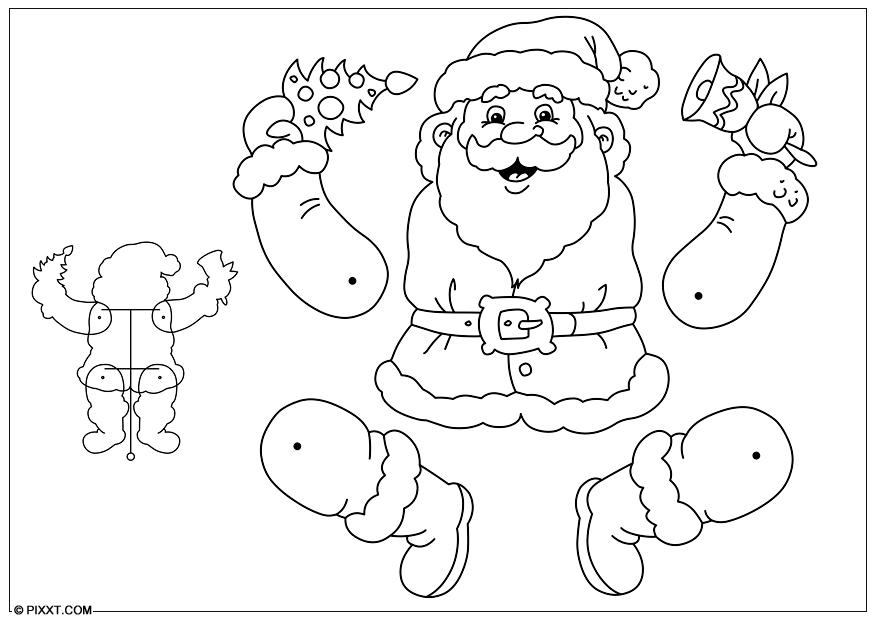 Coloriage Pantin Pere Noel Table de Noel