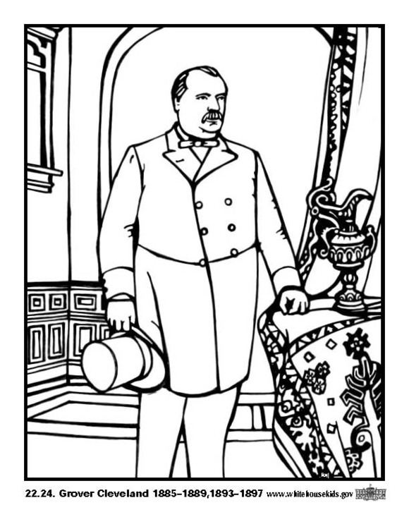 Coloriage 22 - 24 Grover Cleveland