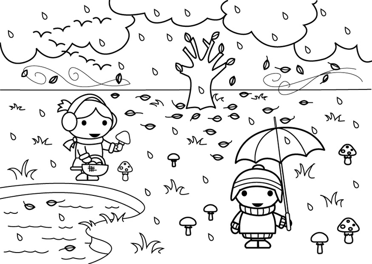 Coloriage 2b automne