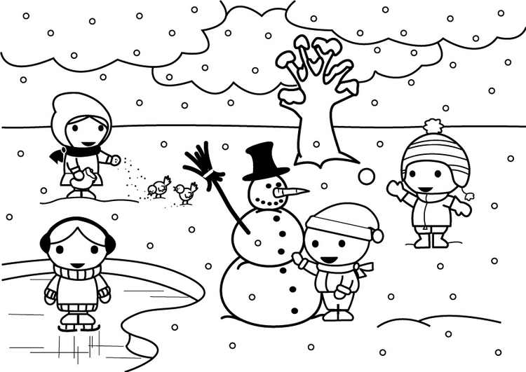 Coloriage 2b hiver