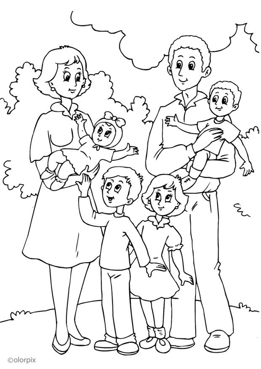 coloriage 4 nouvelle famille chez la mere i