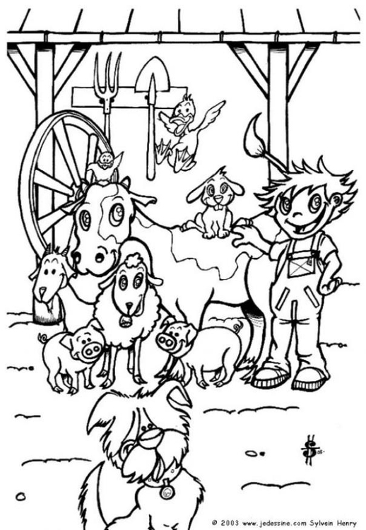 Coloriage Ã  la ferme