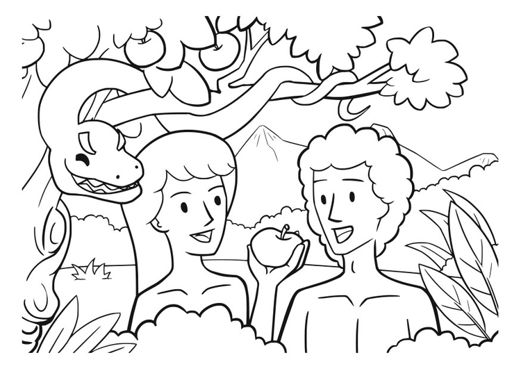 【50 ans et plus】 Coloriage Adam Et Eve