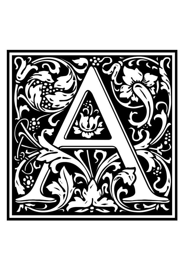 Coloriage alphabet ornemental - A