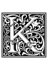 Coloriages alphabet ornemental - K