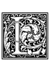 Coloriage alphabet ornemental - L