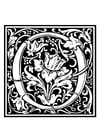 Coloriage alphabet ornemental - O