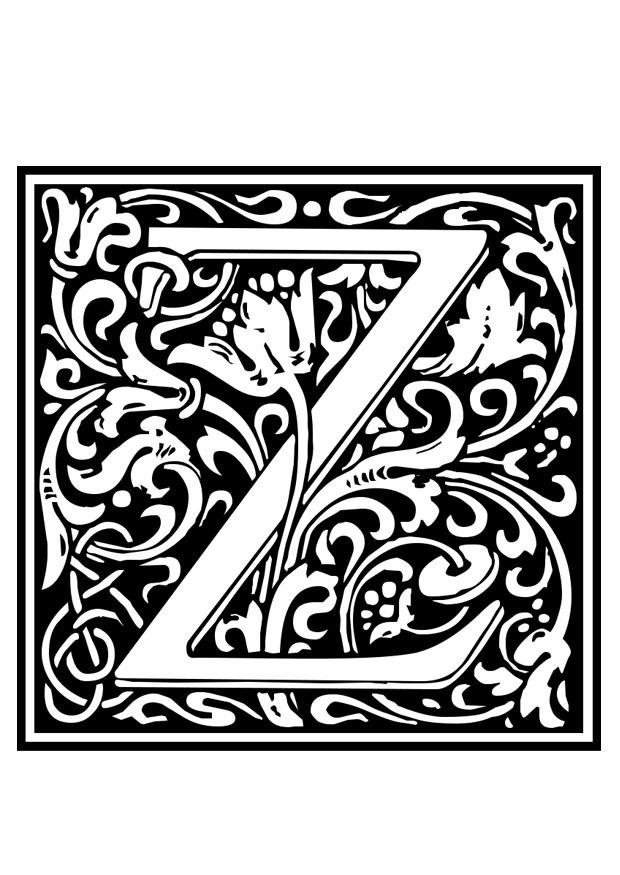 Coloriage alphabet ornemental - Z