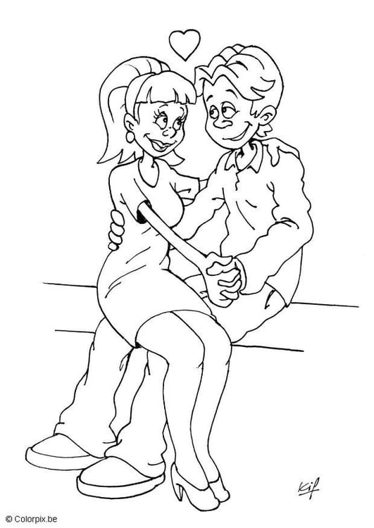 Coloriage amoureux