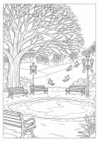 Coloriage amusement dans le parc