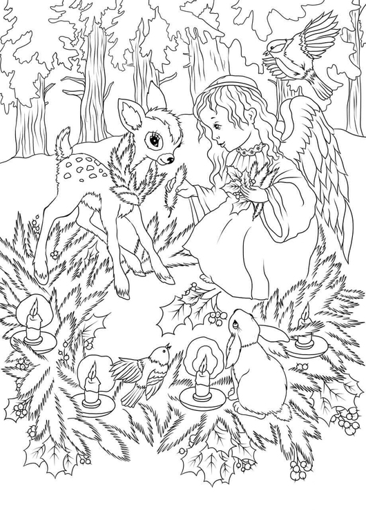 Coloriage ange de noÃ«l
