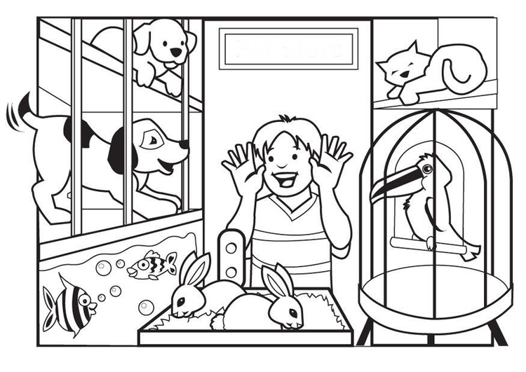 Coloriage animalerie