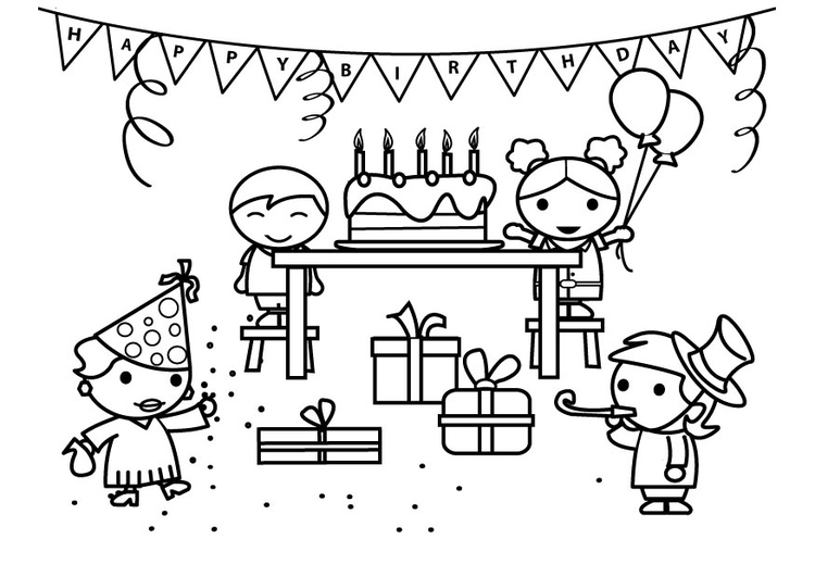 Coloriage anniversaire