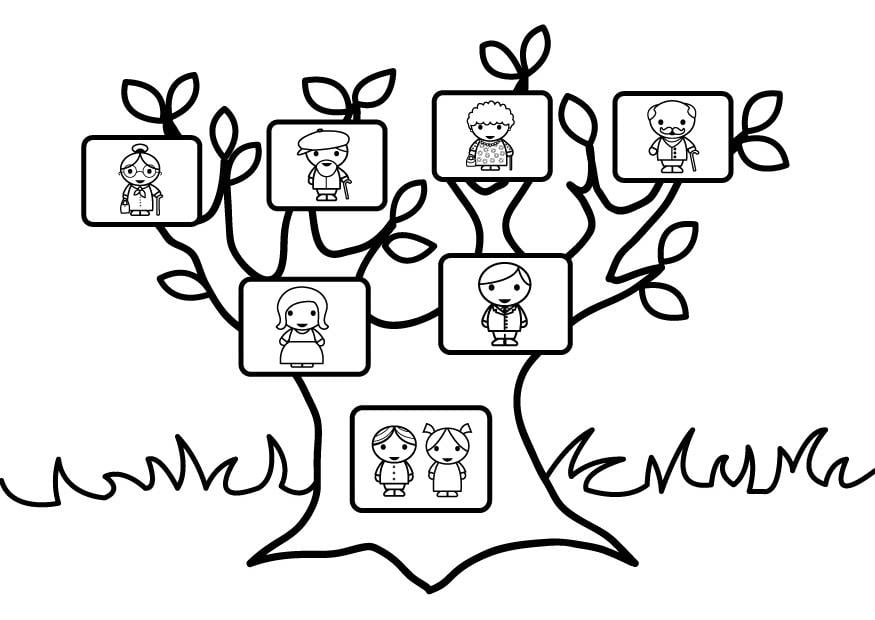 Coloriage arbre de famille