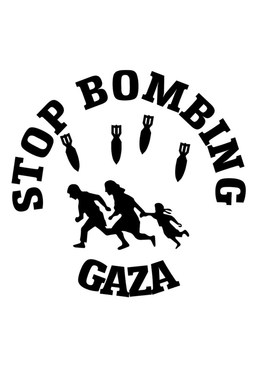 Coloriage arrÃªter les bombardements de Gaza