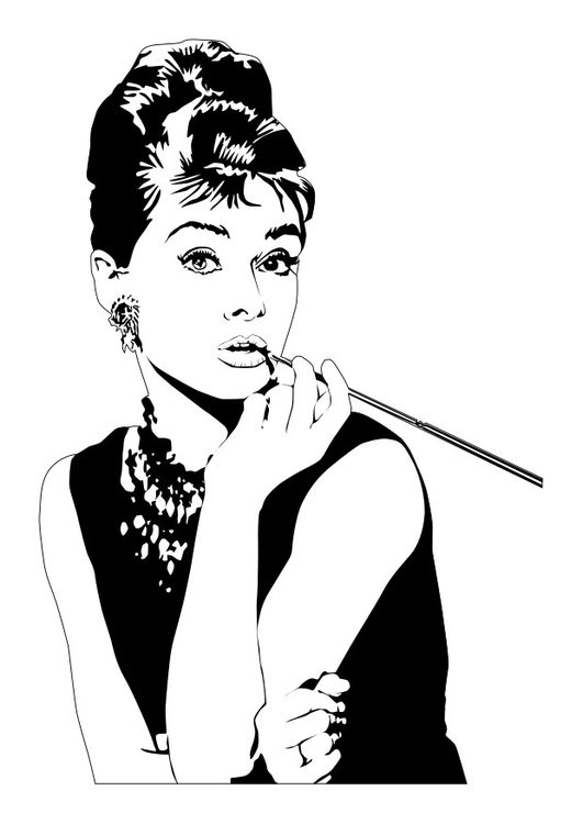 Coloriage Audrey Hepburn