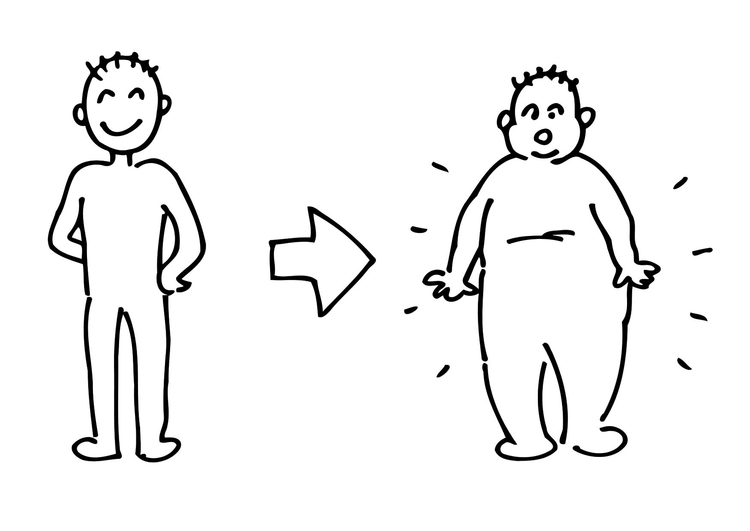 Coloriage augmentation de poids