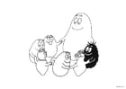 Coloriages barbapapa en cercle