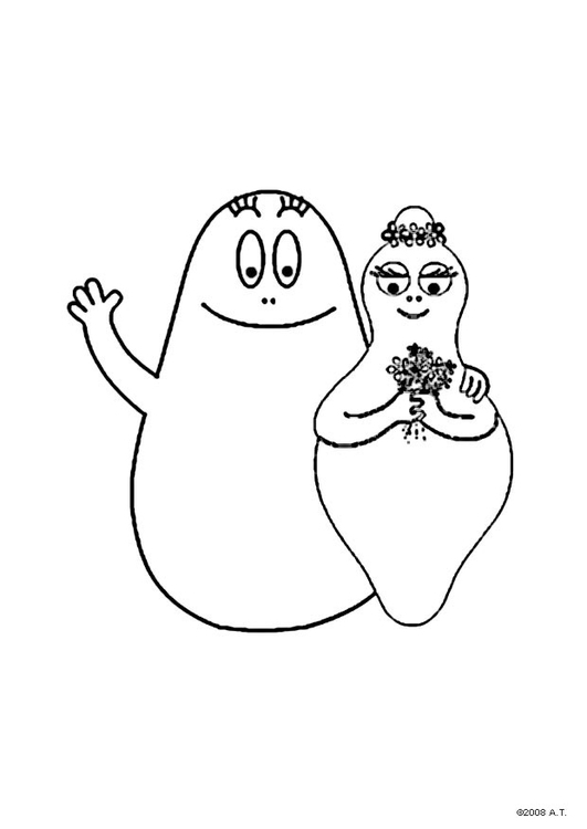 Coloriage barbapapa et barbamaman