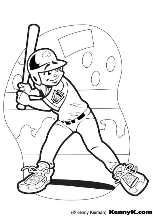 Coloriage baseball batteur