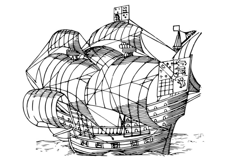 Coloriage bateau Ã  voile