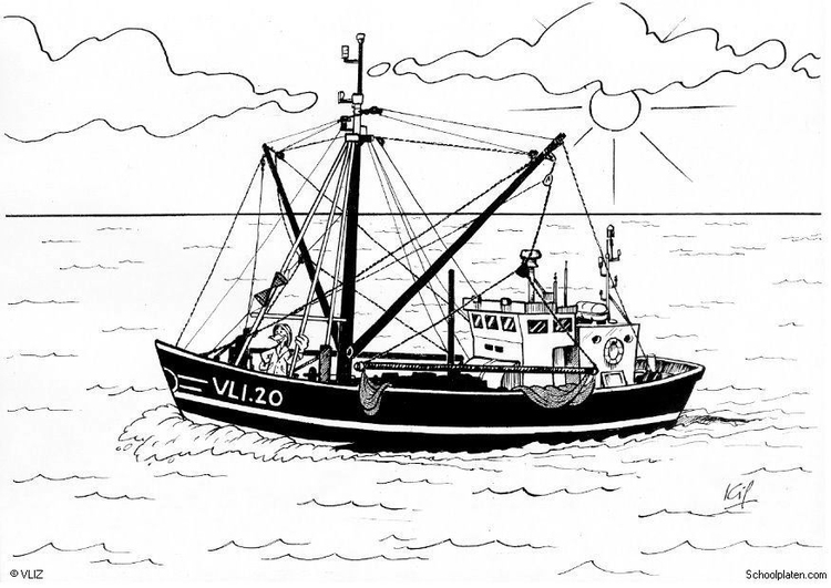 Coloriage bateau de pÃªche