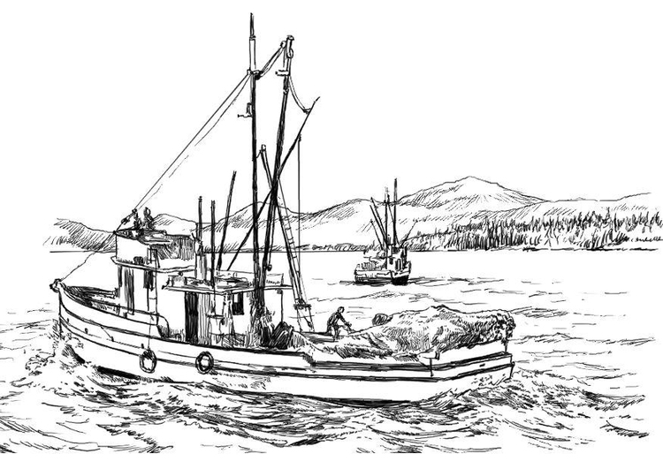 Coloriage bateau de pÃªche