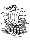 Coloriage bateau Viking