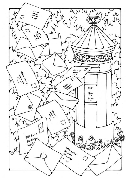 Coloriage BoÃ®te aux lettres