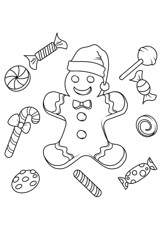 Coloriage bonbons de NoÃ«l